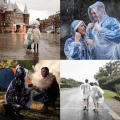 Clear Emergency Raincoat Waterproof Disposable Rain Poncho with Hood Thick Raincoat for Men Women